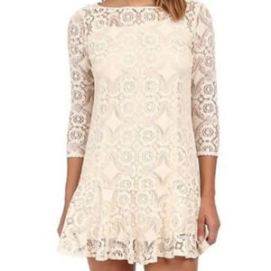 Free People Lace and Cream Color Dress size 10